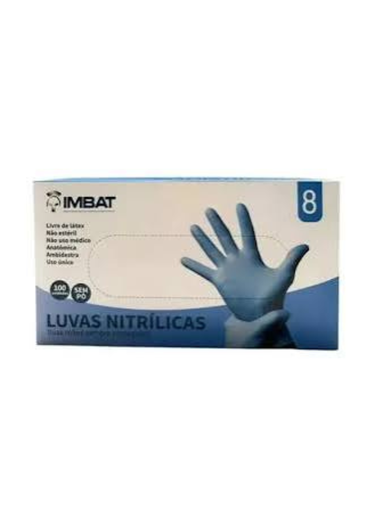 Luvas Borracha Imbat Verniz Silver Azul 8 - M